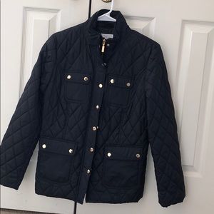 NWOT Black with gold accents Jacket. Size petite M